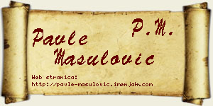 Pavle Mašulović vizit kartica